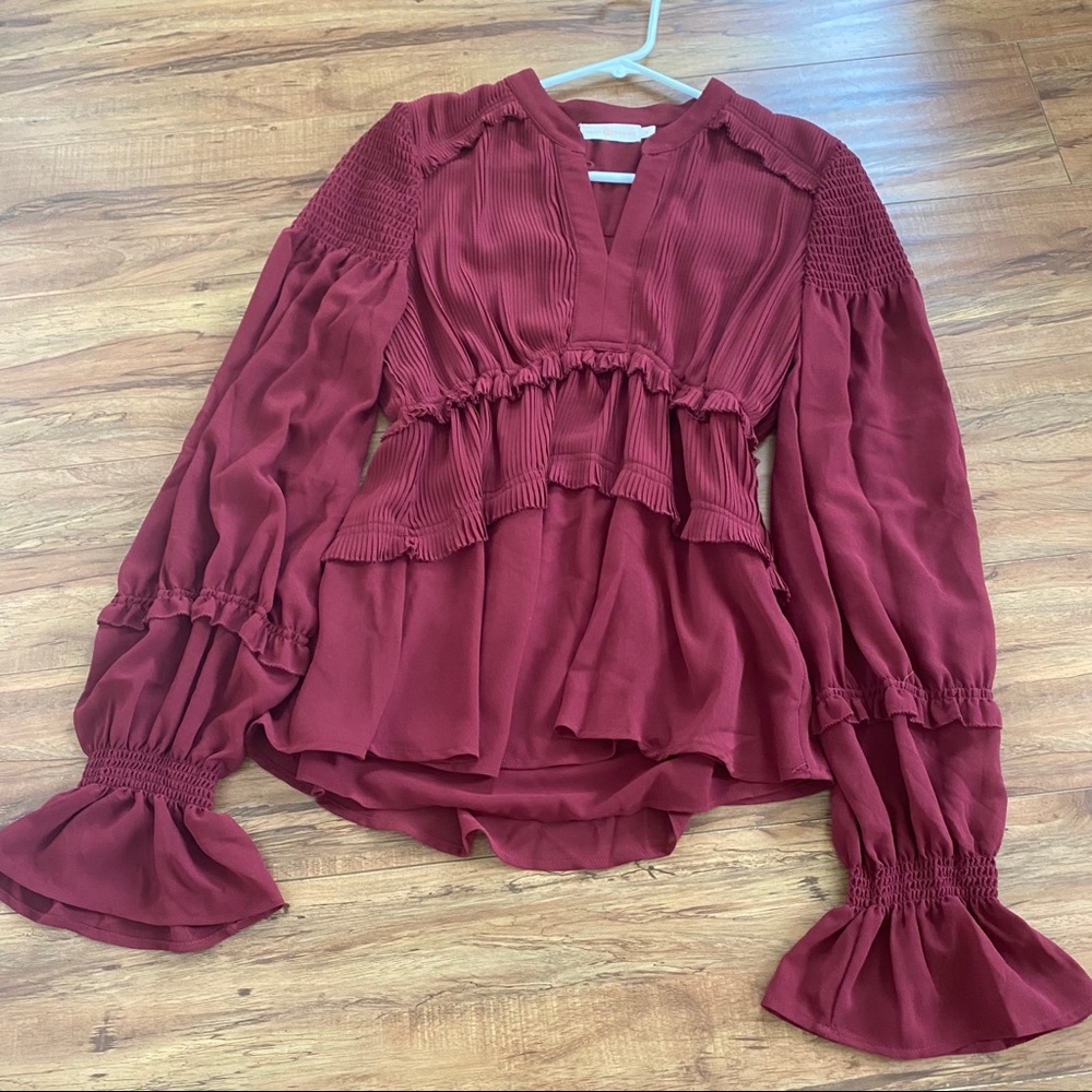 Tory Burch ruffled long sleeve blouse